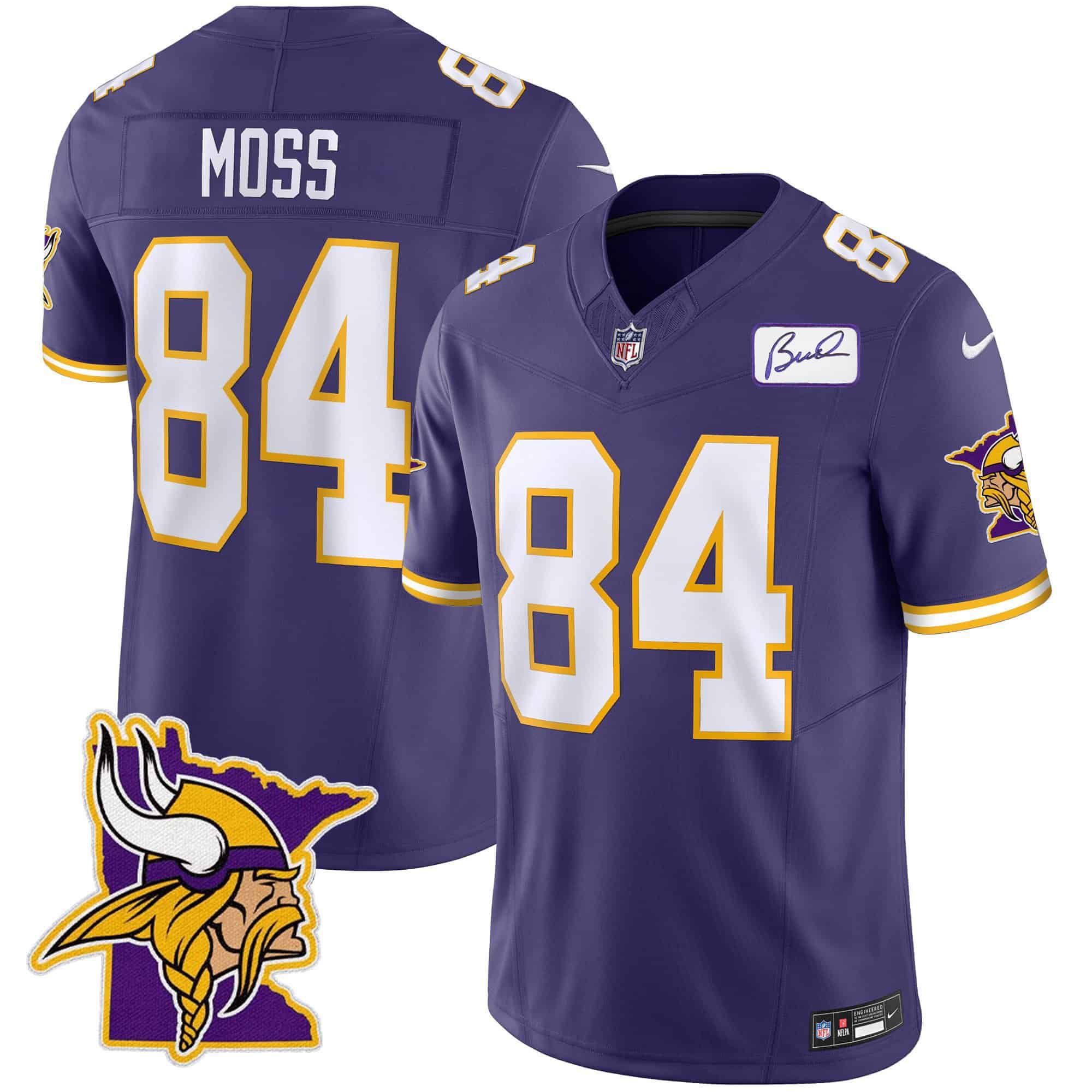 Men Minnesota Vikings #84 Moss Purple 2024 Nike Patch Classic Limited NFL Jersey style 1->indianapolis colts->NFL Jersey